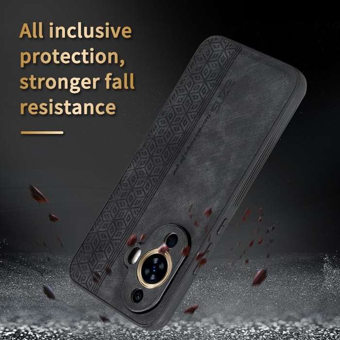 For Huawei nova 11 AZNS 3D Embossed Skin Feel Phone Case(Brown)
