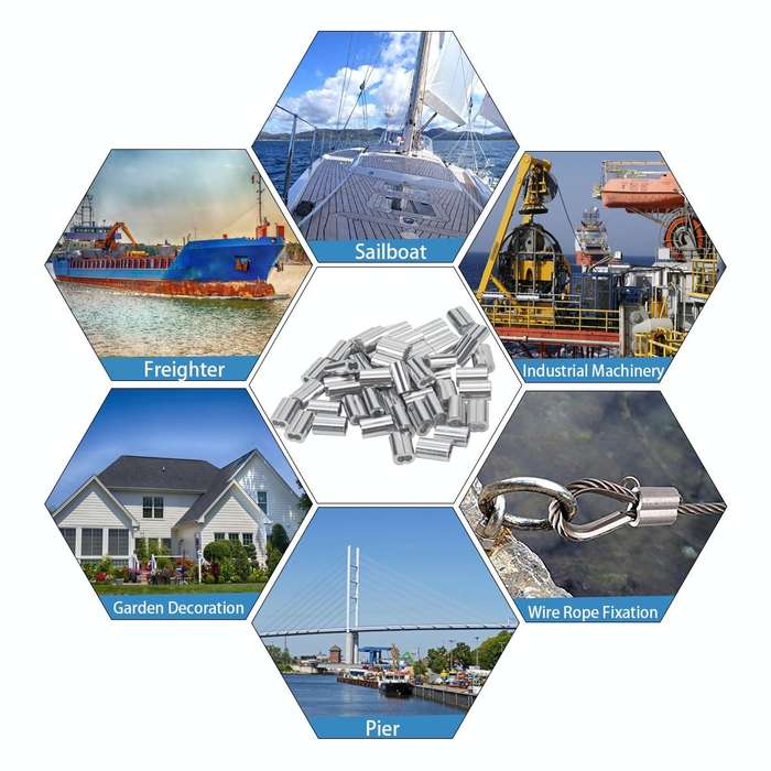 235 PCS M1 / M1.2 / M1.5 / M2 / M2.5 / M3 / M4 / M5 / M6 / M8 Wire Rope 8-shaped Aluminum Sleeve