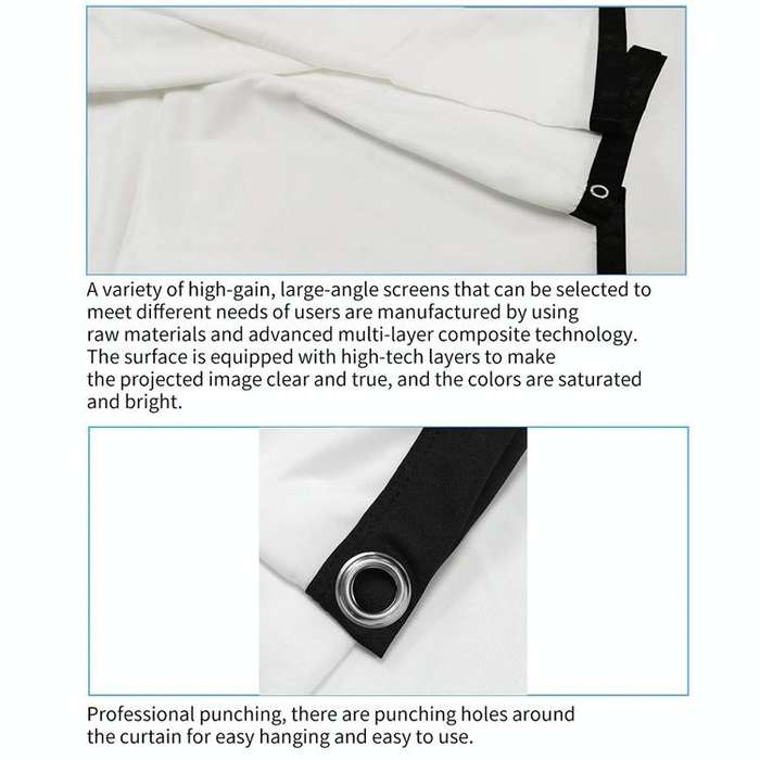 Simple Folding Thin Polyester Projector Film Curtain, Size:84 inch (4:3) Projection Area: 172x125cm