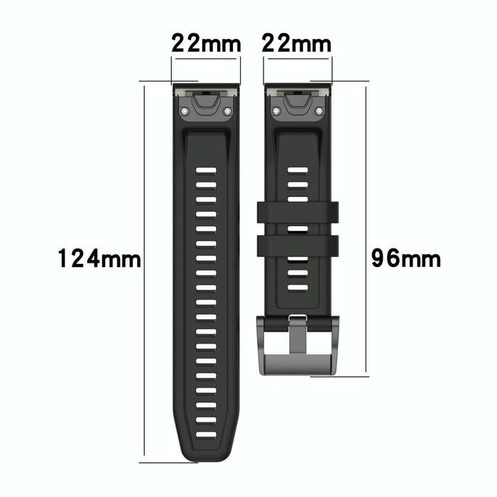 For Garmin Forerunner 945 22mm Two-Color Sports Silicone Watch Band(Black+Grey)