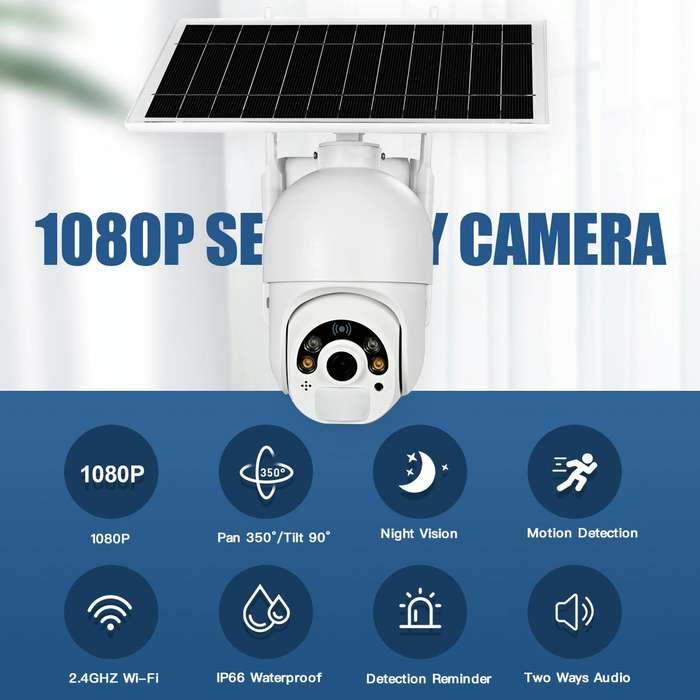 T22 1080P Full HD Solar Powered 4G Network EU Version Camera, Support PIR Alarm, Night Vision, Tw...