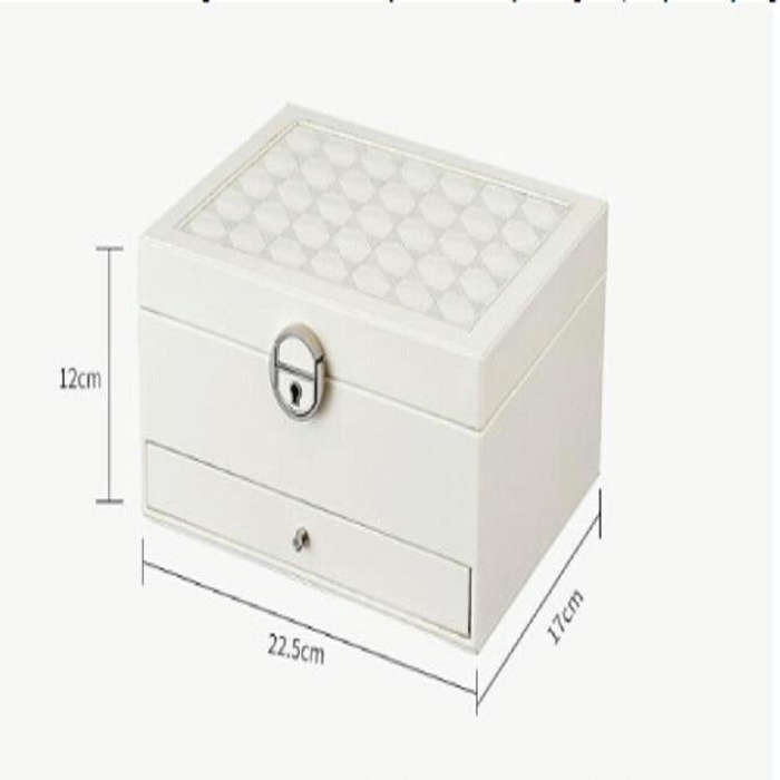 Multi-Function Storage Box Leather Jewelry Box Multi-Layer Large-Capacity Jewelry Organizer(Black)