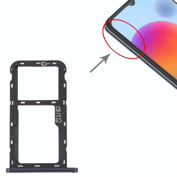 For ZTE Blade A52 SIM Card Tray + SIM Card Tray / Micro SD Card Tray (Grey)