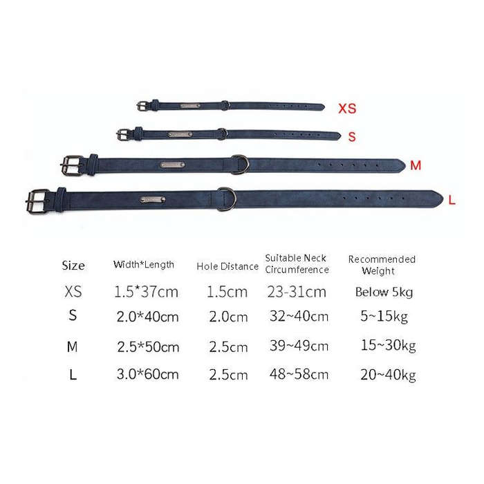JINMAOHOU Dogs Double-Layer Leather Collar, Specification: L 59x3.2cm(Black)