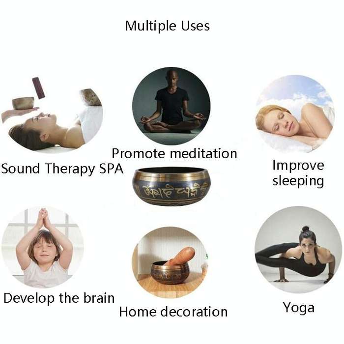 FB02-T8 Buddha Sound Bowl Yoga Meditation Bowl Home Decoration, Random Color And Pattern Delivery...