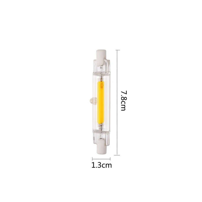 R7S 5W COB LED Lamp Bulb Glass Tube for Replace Halogen Light Spot Light,Lamp Length: 78mm, AC:22...