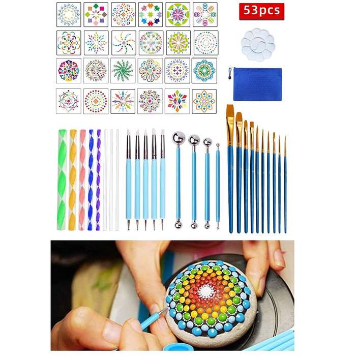 53 PCS Mandala Drawing Tool With Storage Bag