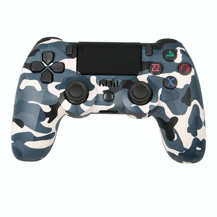 For PS4 Wireless Bluetooth Game Controller With Light Strip Dual Vibration Game Handle(Camouflage...