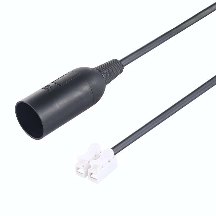 E14 Lamp Socket Base Holder with Electrical Wire Cable, Cable Length: 28cm(Black)