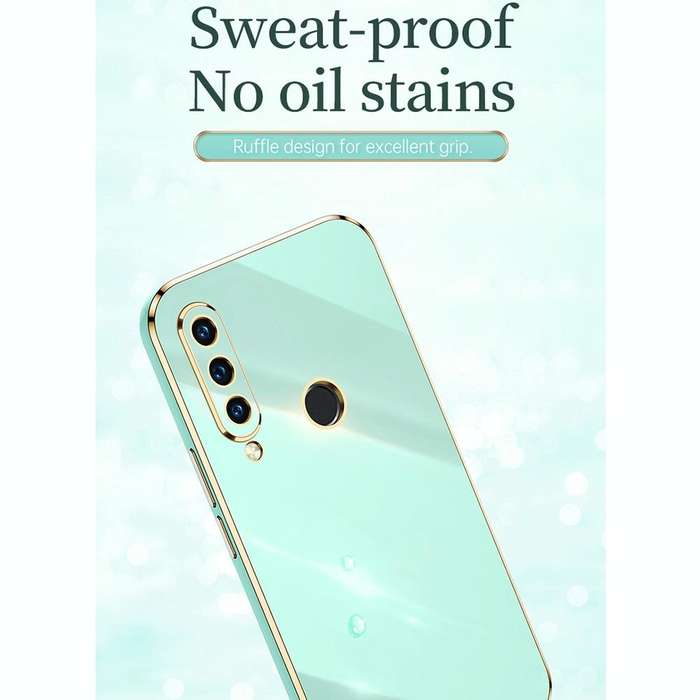 For Huawei P30 Lite XINLI Straight 6D Plating Gold Edge TPU Shockproof Case(Celestial Blue)