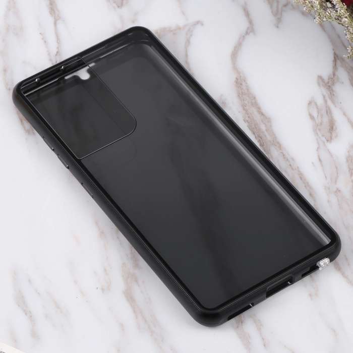 For Samsung Galaxy S21 Ultra 5G Anti-peeping Magnetic Double-sided Tempered Glass Phone Case(Black)