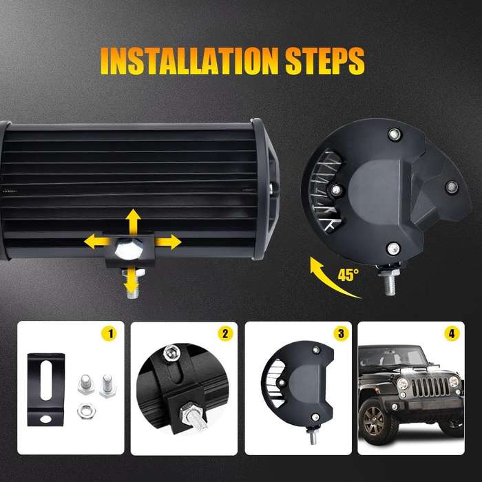 7 inch 15W 3 Row Car LED Strip Light Working Refit Off-road Vehicle Lamp Roof Strip Light with Ye...