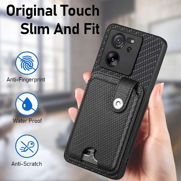 For Xiaomi 13T / 13T Pro Card Wallet Kickstand Back Phone Case with Tool Knife(Blue)