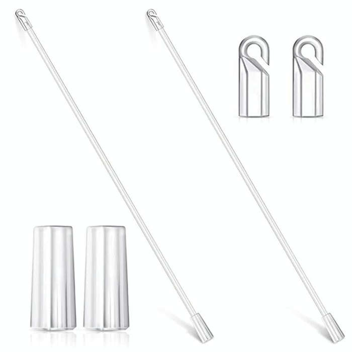 5PCS Blinds Acrylic Transparent Rod Move Light Rod With Hook Handle, Size: 12 Inch