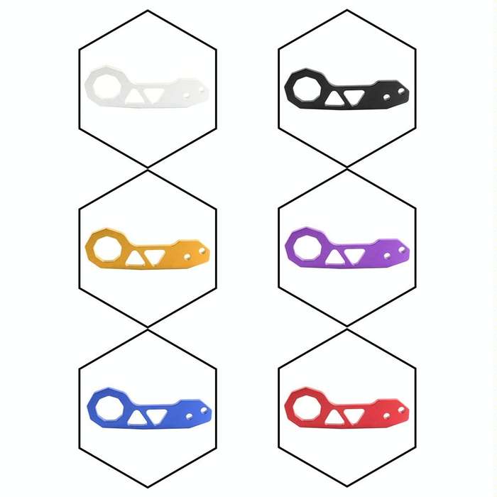 Aluminum Alloy Rear Tow Towing Hook Trailer Ring for Universal Car Auto with 2 x Screw Holes(Red)