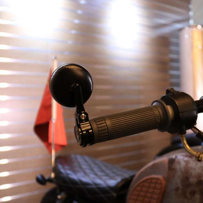 Motorcycle Modified Rearview Mirror CNC Handle Mirror Accessories(Black)