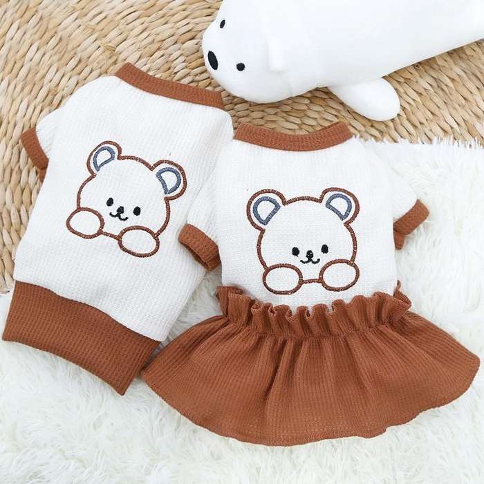 Pet Couple Bottoming Shirt Cat Dog Clothes, Size: XS(Skirt)