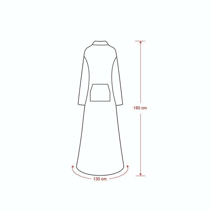 Flannel Long Pullover Warm Blanket with Sleeve(Gray)