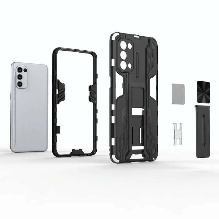 For OPPO Reno5 5G / 4G Supersonic PC + TPU Shock-proof Protective Case with Holder(Silver)