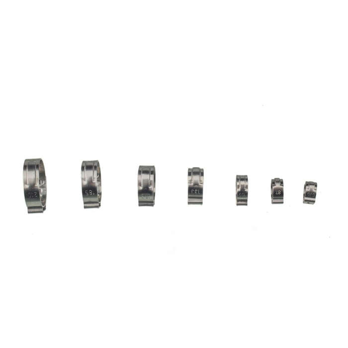 128 PCS Adjustable Single Ear Plus Stainless Steel Hydraulic Hose Clamps O-Clips Pipe Fuel Air In...