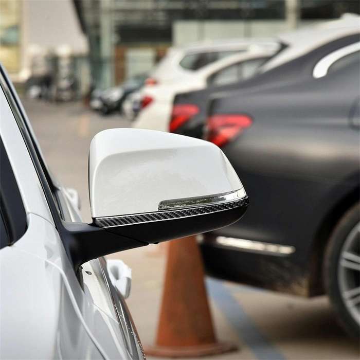 Carbon Fiber Car Rearview Mirror Bumper Strip Decorative Sticker for BMW F30 2013-2018 / F34 2013...