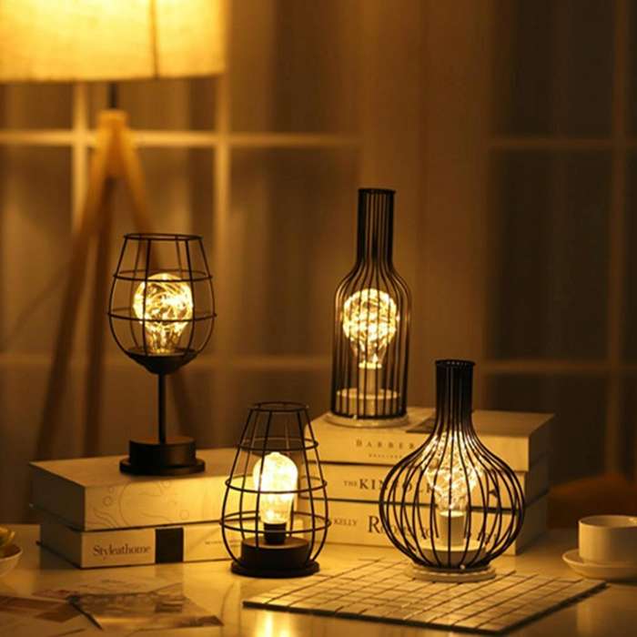 Retro Classic Iron Art LED Table Lamp Reading Lamp Night Light Bedroom Lamp Desk Lighting Home De...