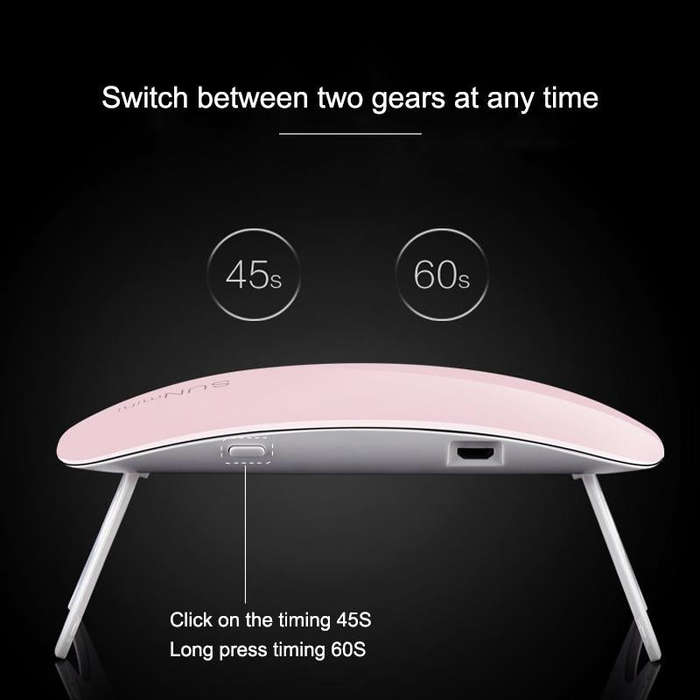 SUN mini 2 6W UV + LED USB Nail Lamp Fingernail Gel Curing Dryer(Pink)