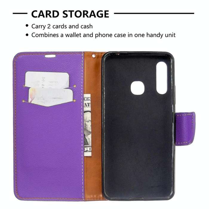 For Galaxy A70e Pure Color Horizontal Flip PU Leather Case with Holder & Card Slots & Wallet & La...