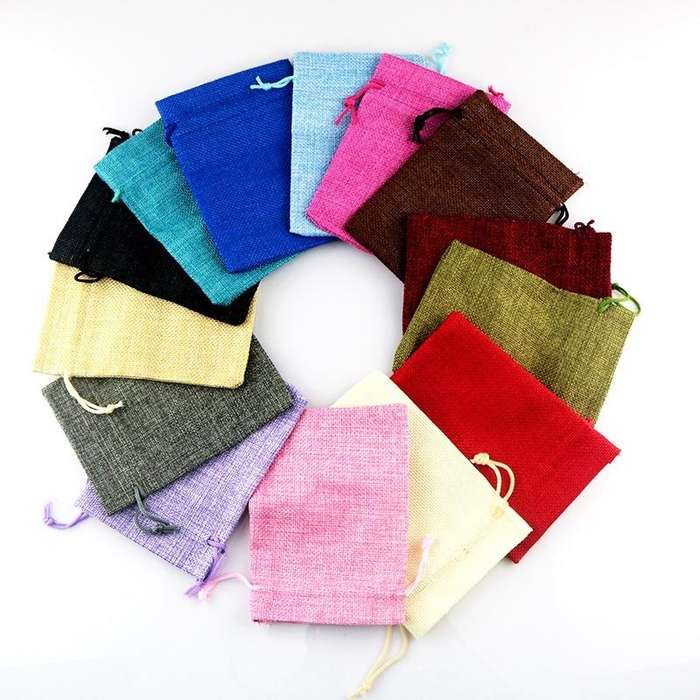 50 PCS Multi size Linen Jute Drawstring Gift Bags Sacks Wedding Birthday Party Favors Drawstring ...