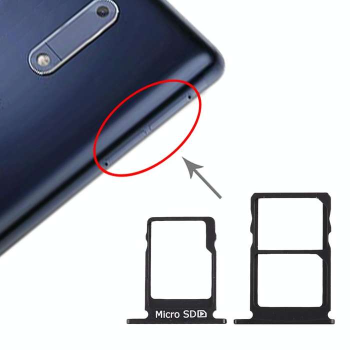 SIM Card Tray + SIM Card Tray + Micro SD Card Tray for Nokia 5 / N5 TA-1024 TA-1027 TA-1044 TA-10...