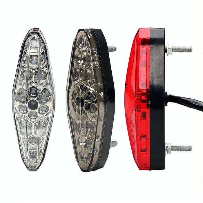 2 PCS KC-WD-NEW-3X Motorcycle LED Brake Light Running Lamp (Transparent)