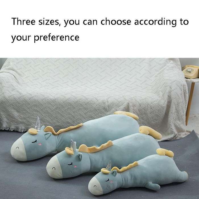 Unicorn Doll Long Pillow Plush Toys Bedside Cushion, Size: 70cm(Blue Green)