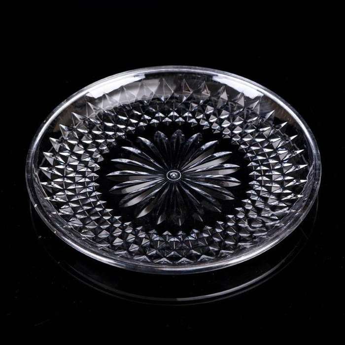 5 PCS Acrylic Round Transparent Fruit Dish, Diameter: 15cm(Lotus)