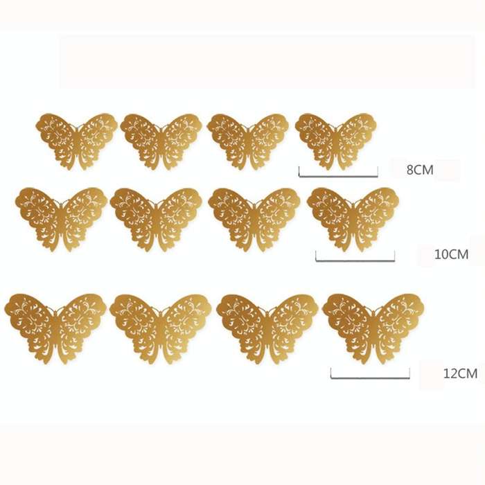 3D Wallpaper Home Decoration Hollow Butterfly Fridge Wall Stickers(Hollow Butterfly A type Silver)