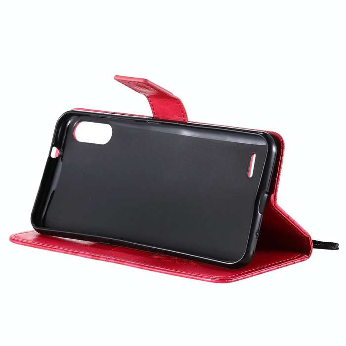 For LG K22 / K22 Plus Sun Embossing Pattern Horizontal Flip Leather Case with Card Slot & Holder ...