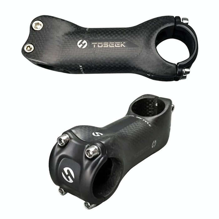 TOSEEK All Carbon Fiber 3KUD Texture Road Mountain Bike Ultra-light Handlebar Stem Riser Faucet, ...