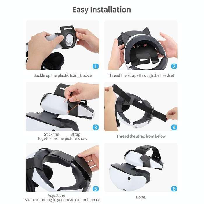 Hifylux PS-QF35 For PlayStation VR2 Decompression Headband Comfort Strap(Black)