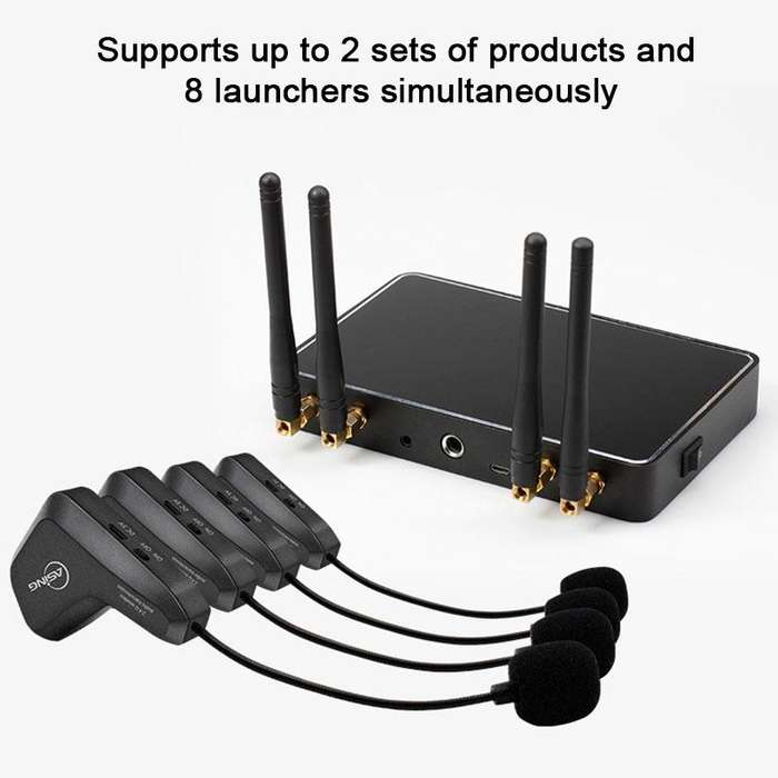 ASiNG WM07 4 x Transmitter + 1 x Receiver Head-mounted Wireless Microphone(Black)