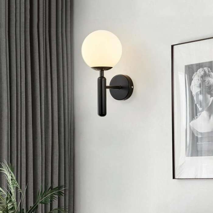 6102 Round Glass LED Wall Light Hotel Bedroom Bedside Living Room, Power source: 5W White Light(C...