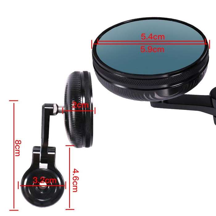 Motorcycle Modified Rearview Mirror CNC Handle Mirror Accessories(Black)