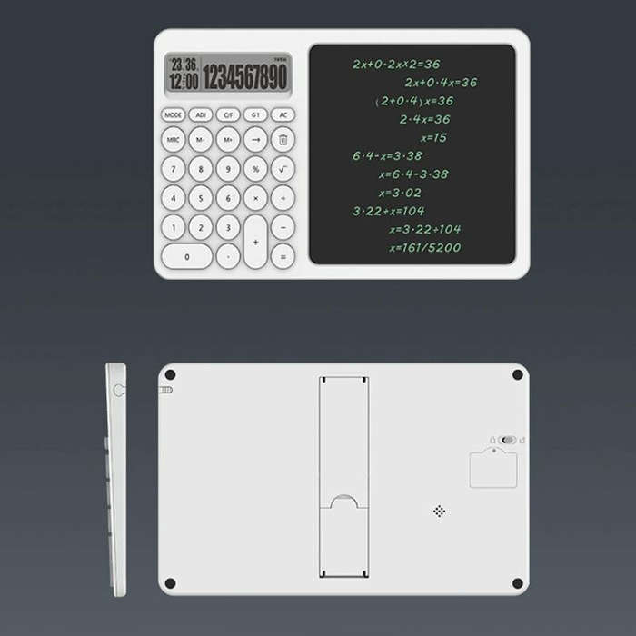 Office Calculator LCD Handwriting Board With Stand(White)
