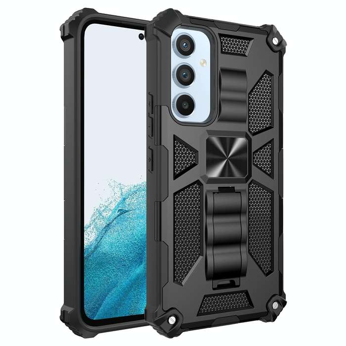 For Samsung Galaxy A54 5G Armor Shockproof TPU + PC Magnetic Protective Phone Case with Holder(Bl...