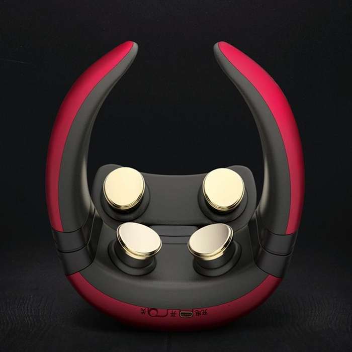 Four-head Shoulder and Neck Massager Pulse Neck Protector(Red)