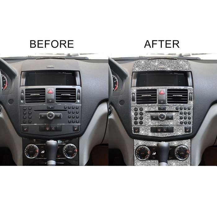 For Mercedes-Benz C-class W204 2007-2010 Car Gear Set Diamond Decorative Sticker, Left and Right ...