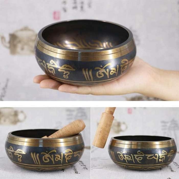 FB02-T8 Buddha Sound Bowl Yoga Meditation Bowl Home Decoration, Random Color And Pattern Delivery...