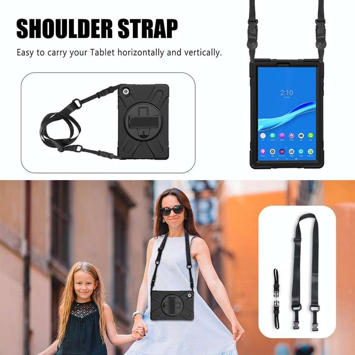 For Lenovo Tab M10 Plus TB-X606F Shockproof Colorful Silicone + PC Protective Case with Holder & ...
