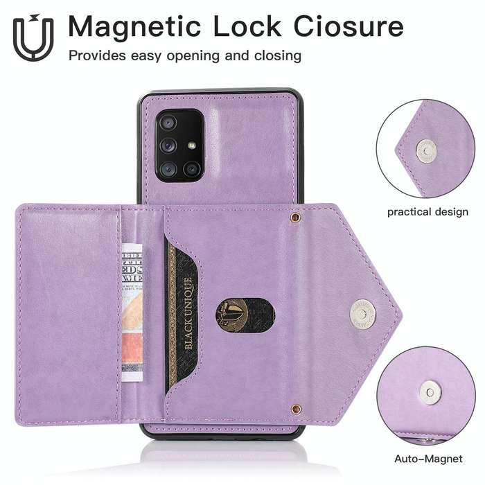 For Samsung Galaxy A21s Multi-functional Cross-body Card Bag TPU+PU Back Cover Case with Holder &...