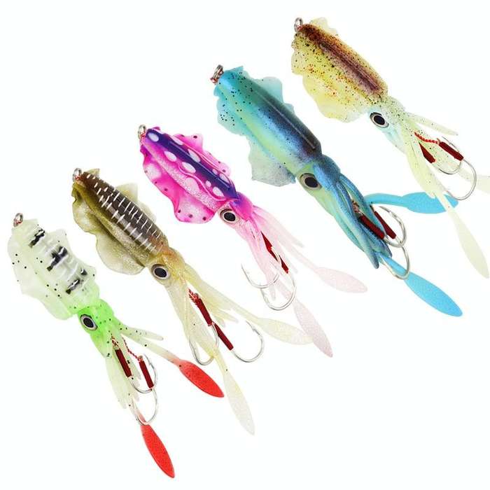 15cm 60g Sea Fishing Fake Bait Deep Sea Squid Soft Bait, Style: A1051 With Lead