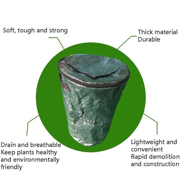 Sealing Probiotics Fermentation Garden Horticulture Tree Leaf Bag Compost Bag, Size: Large Lid Wi...