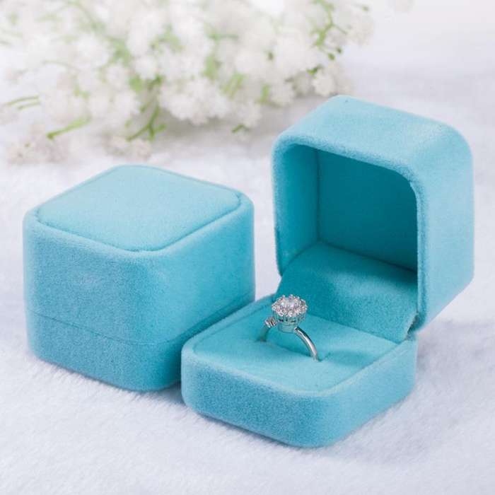 3 PCS Wedding Jewelry Accessories Square Velvet Jewelry Box Jewelry Display Case Gift Boxes Ring ...